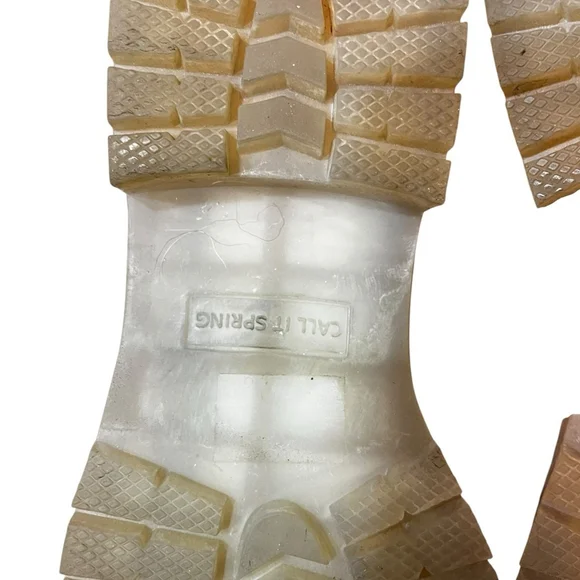 Women's Call It Spring MAXXYNE Beige Silver Platform Chelsea Boots US 9 - Picture 11 of 11